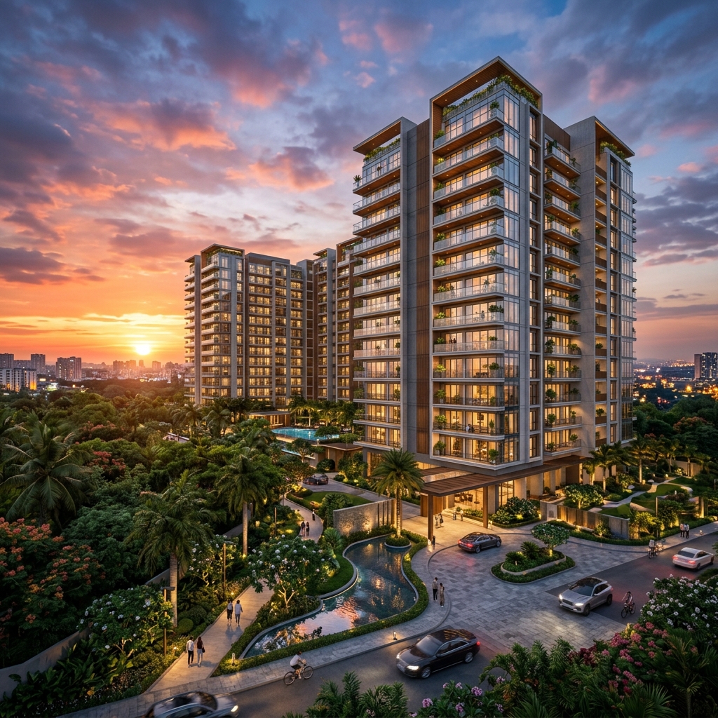 DSR The Address luxury apartments in Bangalore — exterior view